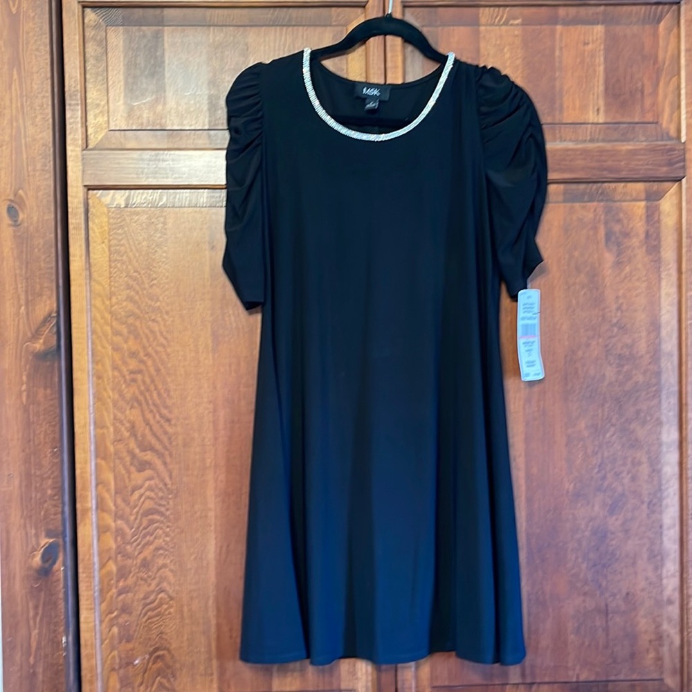 MSK size small Black dress - rhinestones on neck